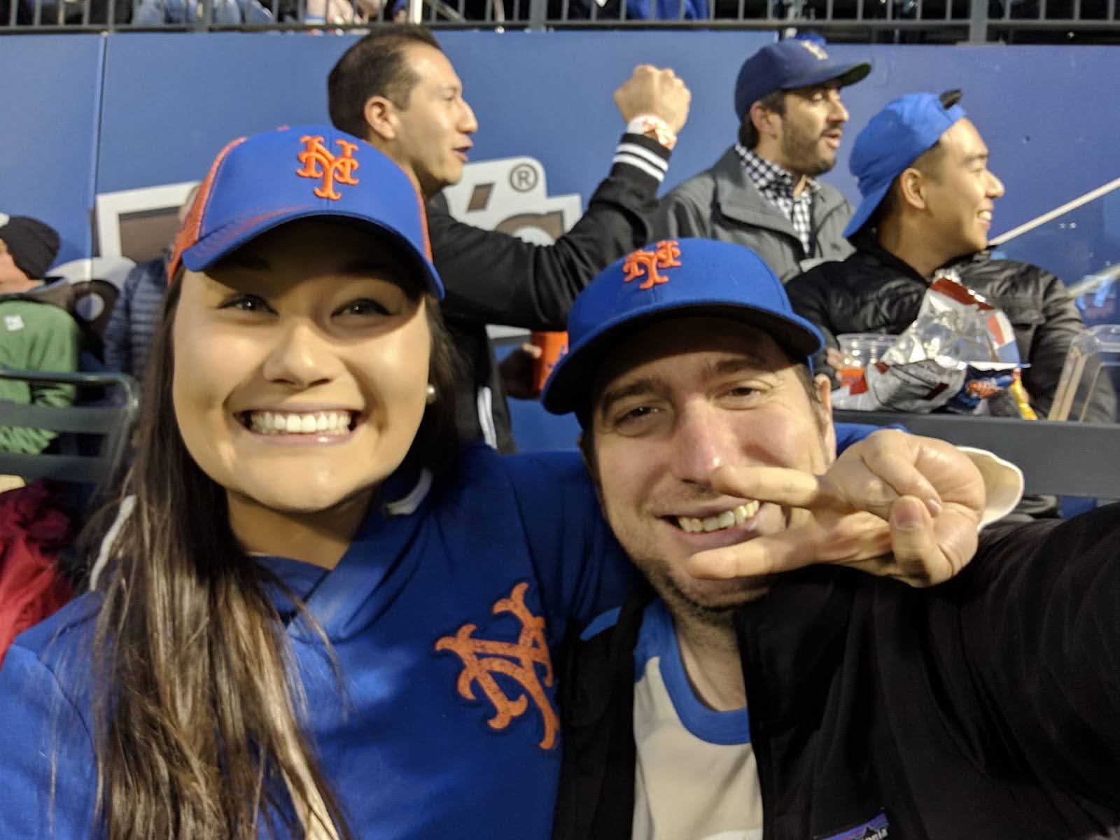 LONDONmiddlebury owners Matt and Ashley at a Mets game